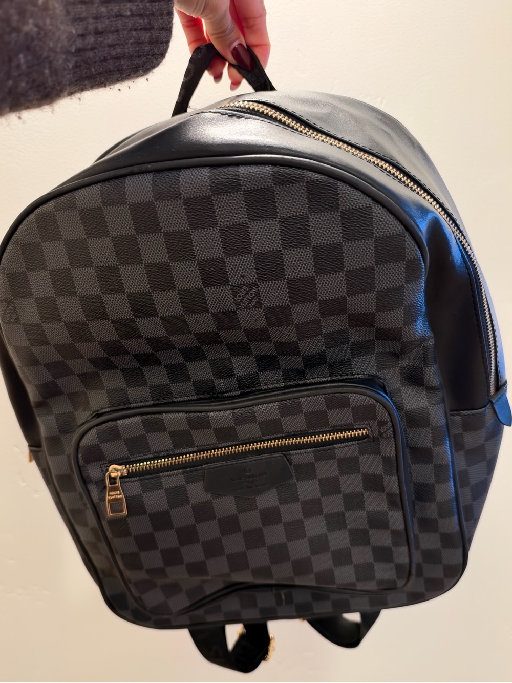 Black Checkerboard Backpack - Designer Style